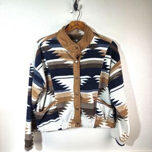 Weekends Everyday Aztec Geometric Boho Southwestern Multicolor Jacket Sz XL